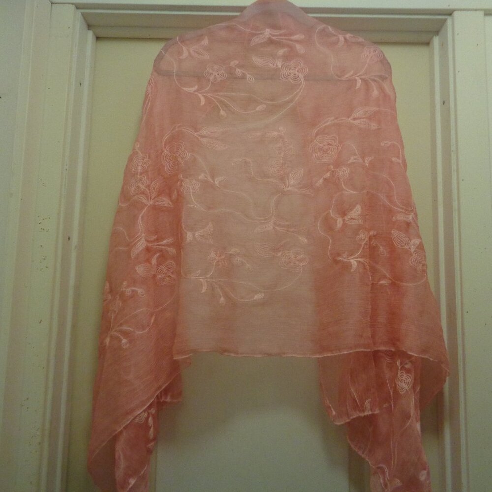 TRENDING SOFT PINK BARBIECORE SOFT GIRL SWIRLS DESIGN SHEER FLOATY PINK LONG S…